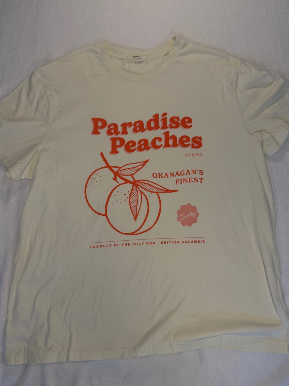 Jackson Rowe Paradise Peaches Graphic Tee Womens Large Oversized Jilly Box